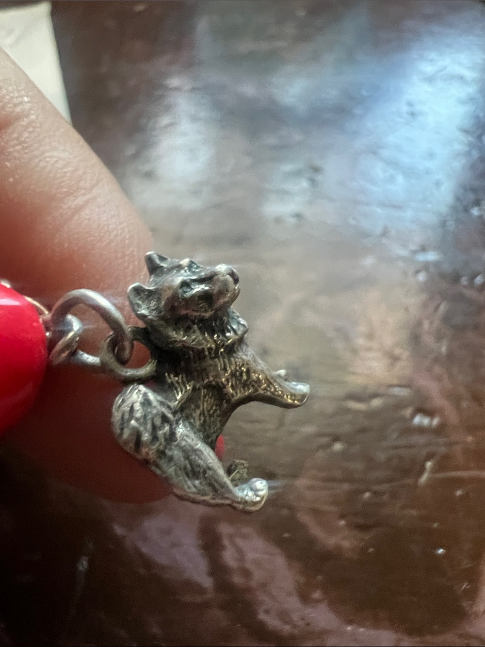 Silver Wolf Charm Dangle Necklace - Picture 4 of 7
